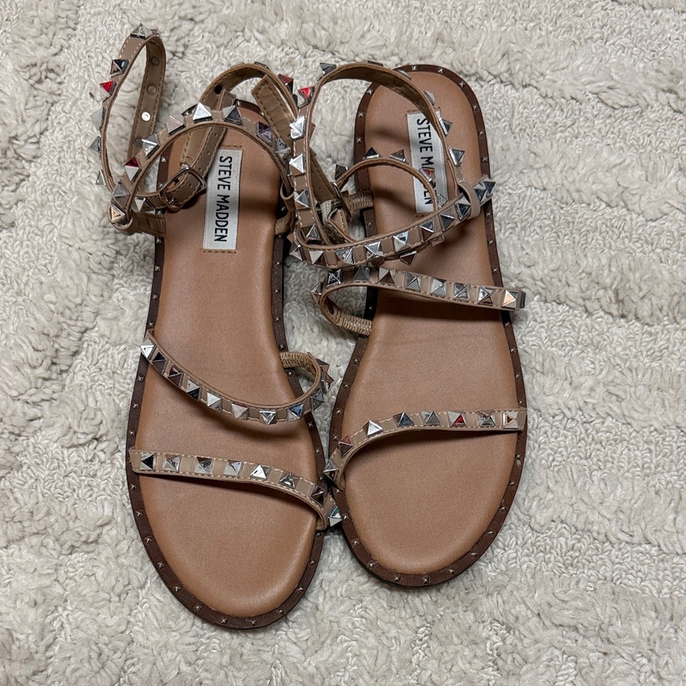 Steve Madden Brown Studded Sandals